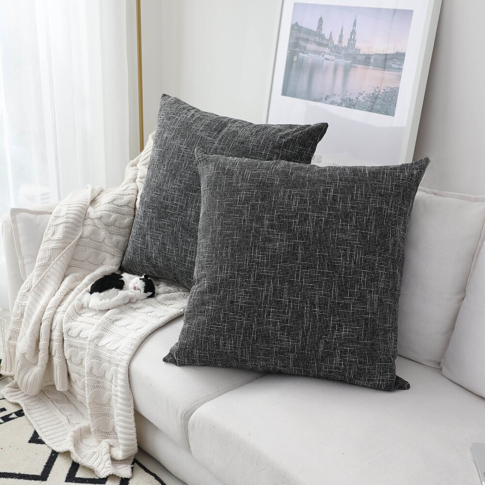 3547 Kevin Textile Set of 2 Decorative Pillows Covers for Couch Star Faux